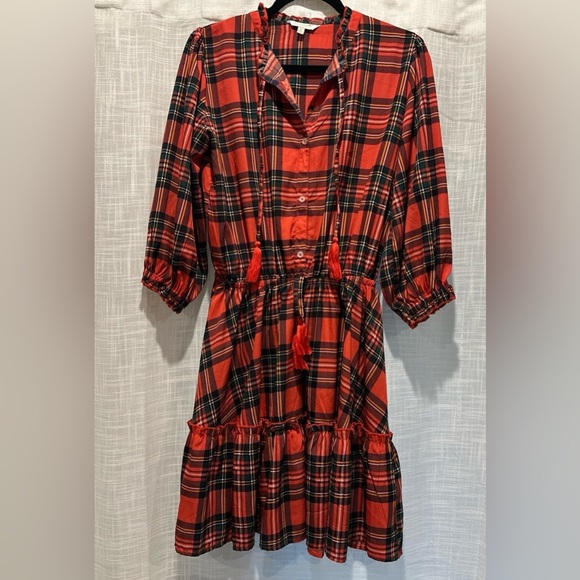 Simply Southern Dresses & Skirts - Simply Southern Collection Women’s Plaid Dress Size Small 3/4 Sleeve Holiday